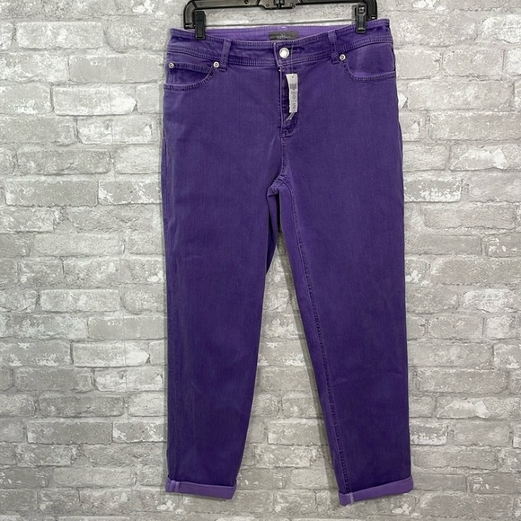 Chico’s So Slimming Roll Cuffed Jeans in Atomic Purple - Picture 1 of 5